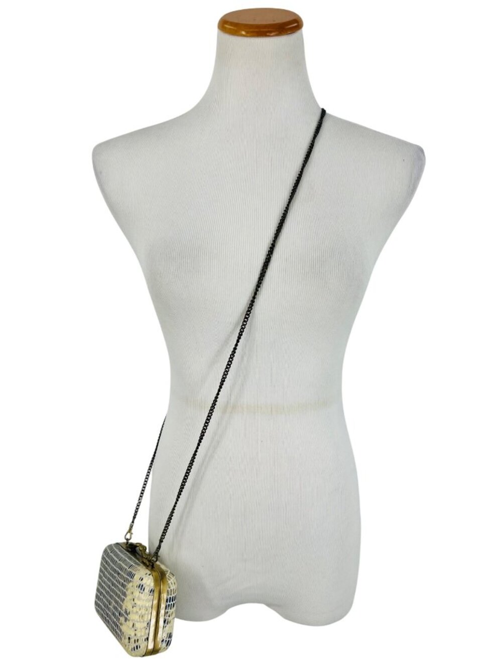 VTG NWT House of Harlow 1960 Blue Embossed Leather Snake Skin Bag | McBling Y2K - Picture 11 of 16